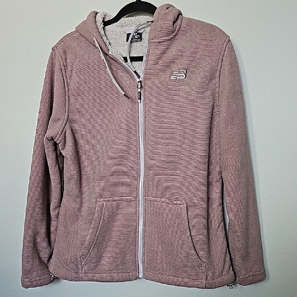 New Balance Comfy sherpa lined zip up jacket large - Picture 1 of 8